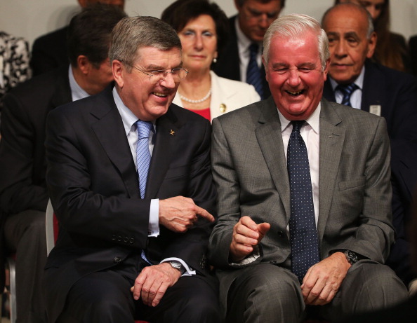 New IOC President Thomas Bach, seen here with Britain's Sir Craig Reedie waiting for the result of the election, was called by world leaders congratulating him on his victory