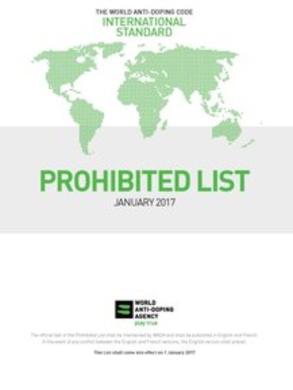 The latest Prohibited List will come into force in 2017 ©WADA