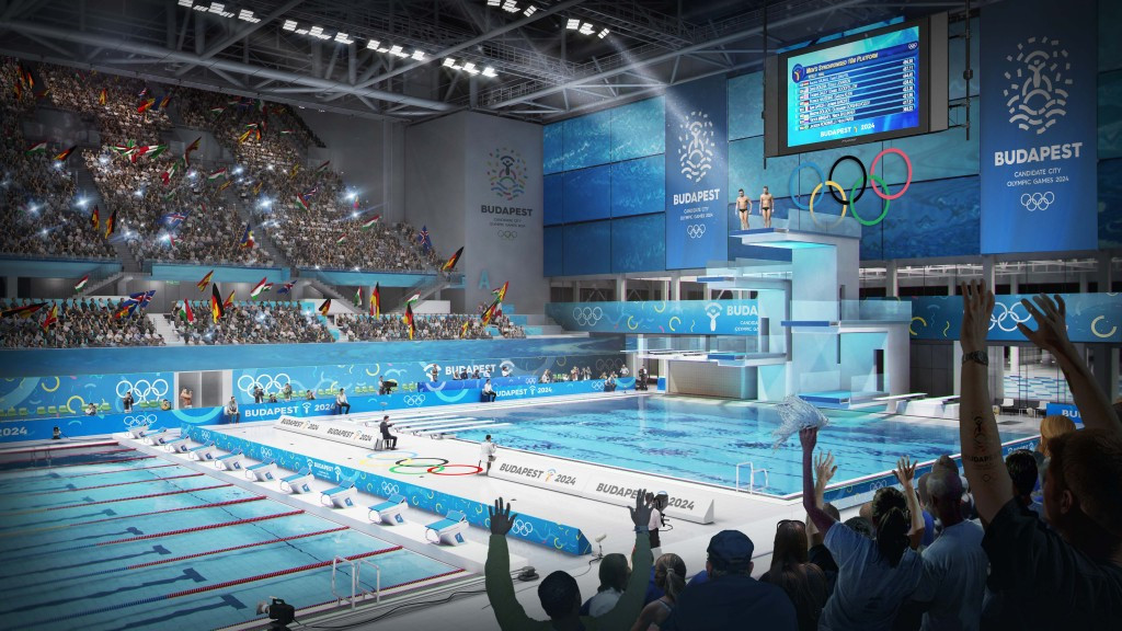 Budapest 2024 have also unveiled computer-generate images of the Aquatics Centre, being built for the 2017 FINA World Championships ©Budapest 2024