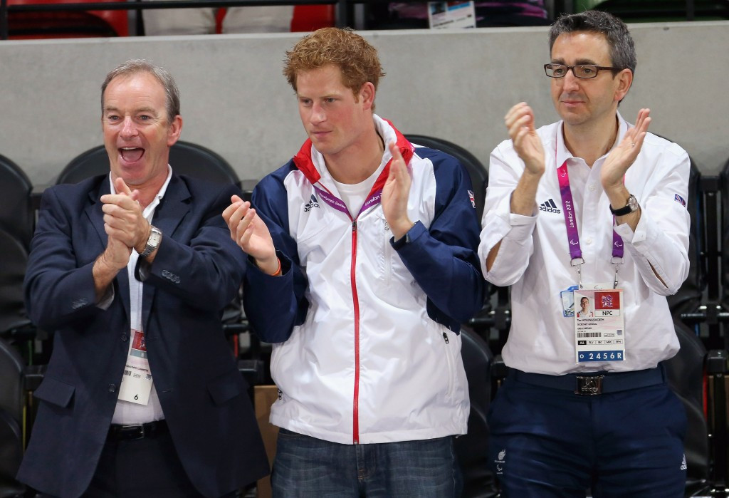 BPA chief executive Tim Hollingsworth (right), pictured here with British Royal Prince Harry (centre), has received an OBE ©Getty Images