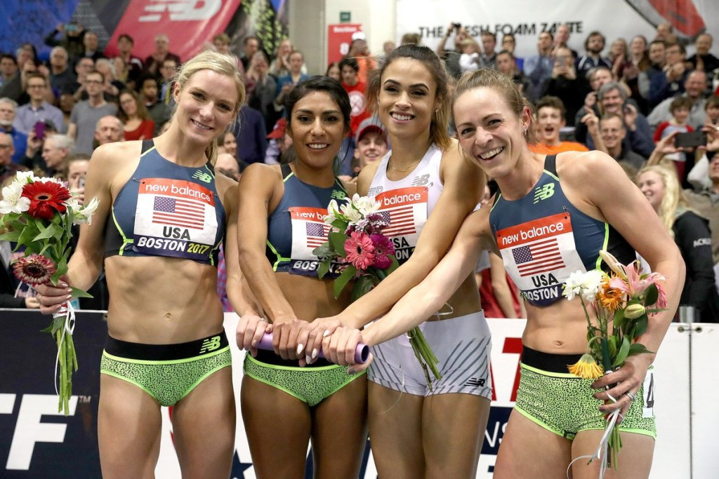 The United States sealed the distance medley relay honours as the team of Emma Coburn, Sydney McLaughlin, Brenda Martinez and Jenny Simpson clocked a world leading time ©IAAF