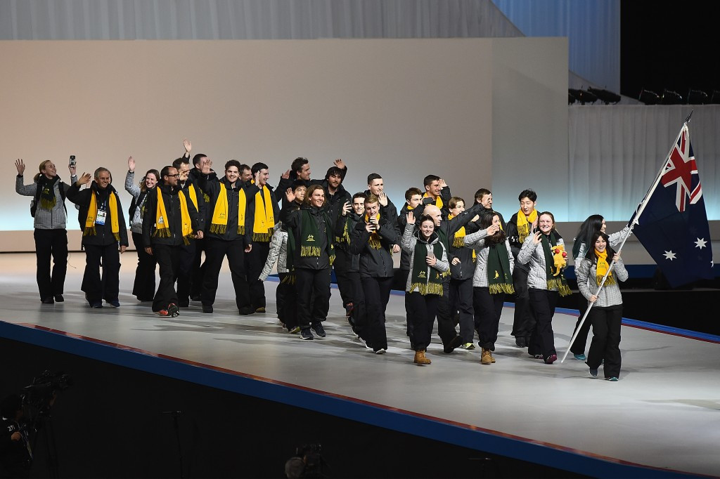 Australian athletes parading at the Opening Ceremony of the Asian Winter Games ©Getty Images