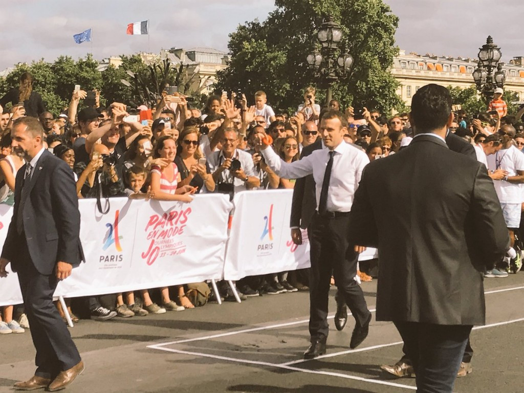 Emmanuel Macron celebrated Olympic Day in Paris ©Paris 2024