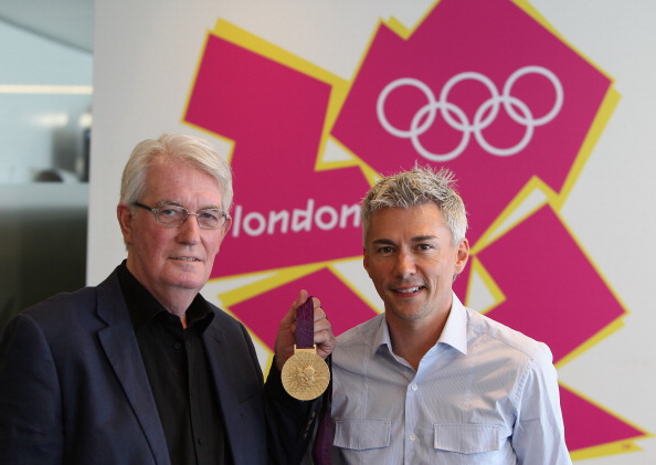 London 2012_medals_with_David_Watkins_and_Jonathan_Edwards_July_27_2011