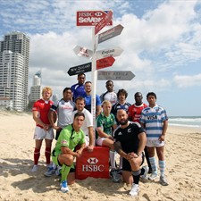HSBC World_Sevens_teams_on_beach_Gold_Coast_November_2011
