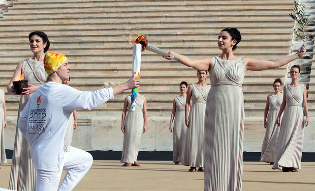 Olympic torch_being_lit_Athens_December_17_2011