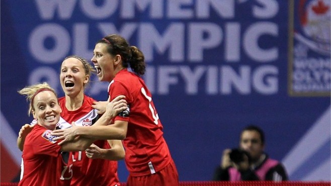 Canada celebrate_qualifying_for_London_2012_football_January_2012
