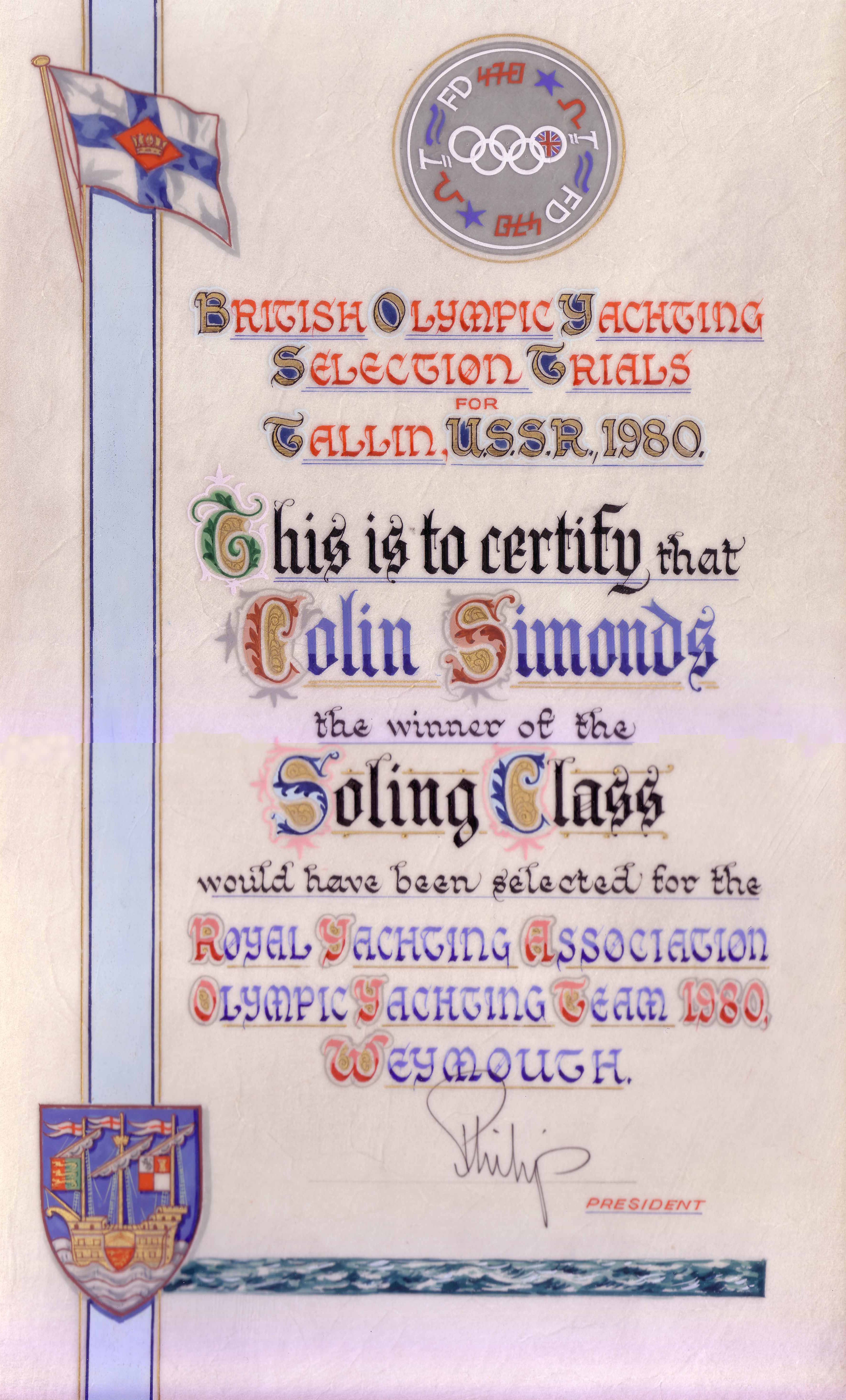 Colin Simmonds_Moscow_1980_certificate_cropped