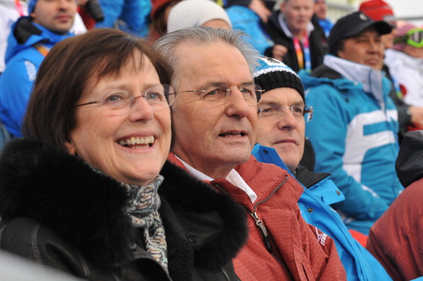 Jacques Rogge_watching_Innsbruck_2012_with_his_wife