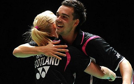 Imogen Bankier_with_Chris_Adcock_celebrate_World_Championships_silver