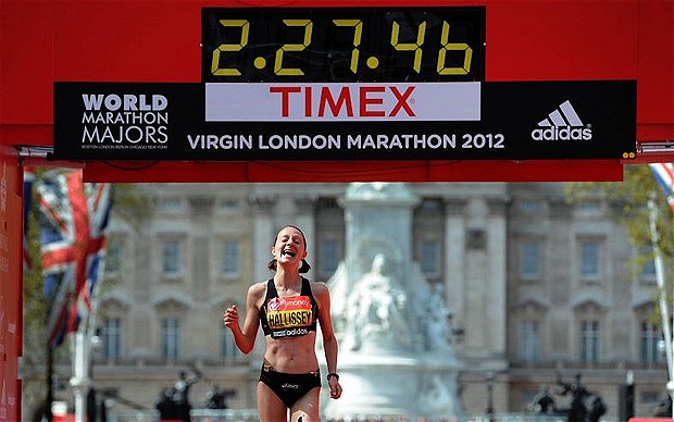 Claire Hallissey_crosses_finish_line_London_Marathon_April_22_2012