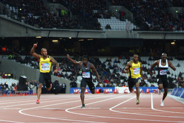 James Ellington_wins_100m_at_opening_of_Olympic_stadium_May_5_2012