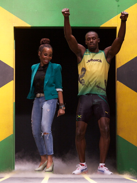 Usain Bolt_with_Cedella_Marley_at_launch_of_Jamaica_kit_for_London_2012_June_1_2012
