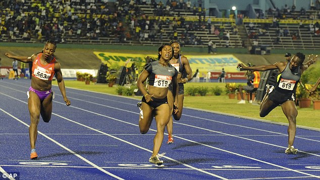 Womens 100m_final_Jamaica_Olympic_trials_30_June