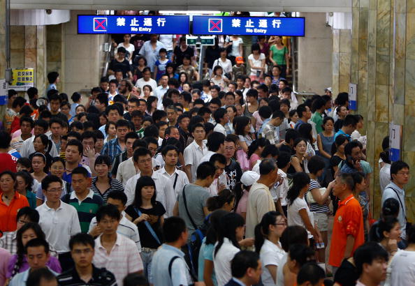 Commuters during_Beijing_2008