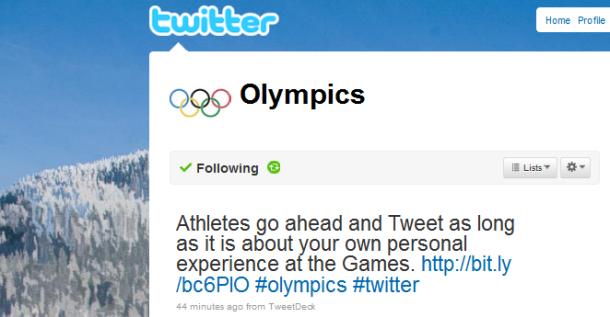 Olympics tweet