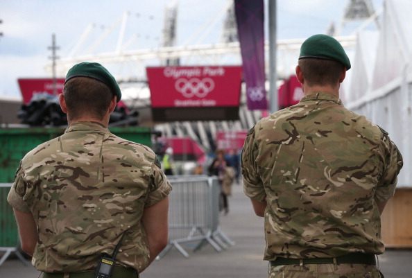 Soldiers guard_Olympic_Park_exit_July_19_