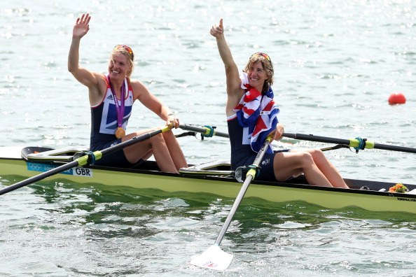 Anna Watkins_and_Katherine_Grainger_of_Great_Britain_celebrate_in_their_boat_with_their_gold_medals_during_the_medal_ceremony_for_the_Womens_Double_Sculls