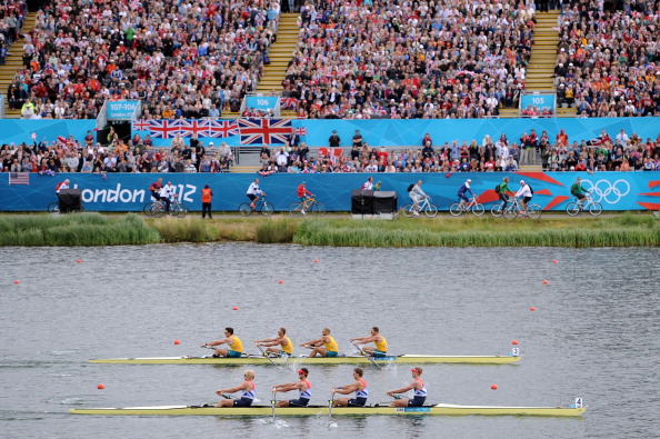 Australia and_Great_Britain_battle_for_first_during_the_mens_four_semi-final_at_Eton_Dorney