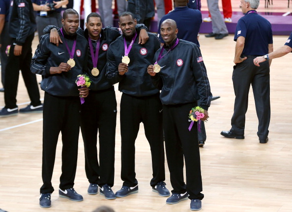 Gold medallists_Kevin_Durant_Carmelo_Anthony_LeBron_James__Kobe_Bryant_of_the_United_States