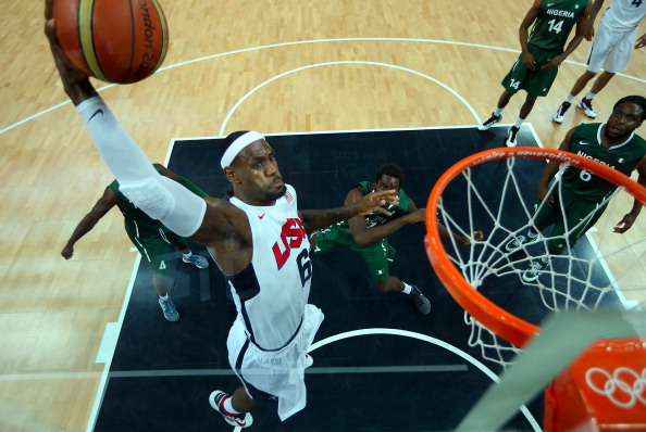 Lebron James_6_of_United_States_shoots_against_Nigeria_in_the_first_half_during_the_Mens_Basketball_Preliminary_Round_match_on_Day_6_of_the_London_2012