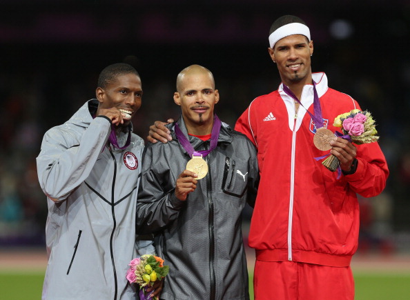 Silver medalist_Michael_Tinsley_of_the_United_States_gold_medalist_Felix_Sanchez_of_Dominican_Republic__bronze_medalist_Javier_Culson_of_Puerto_Rico