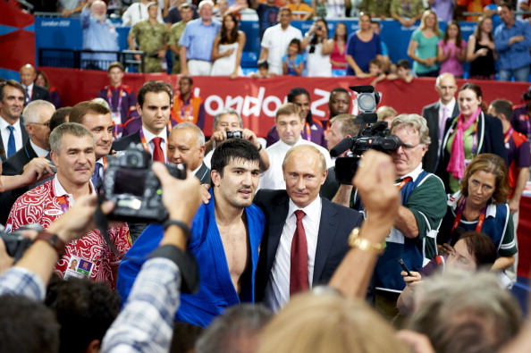 Tagir Khaibulaev_with_Vladimir_Putin_after_winning_at_London_2012