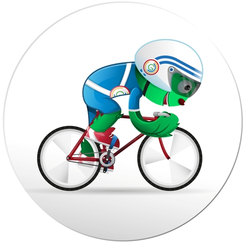 Glasgow 2014_mascot_Clyde_cycling