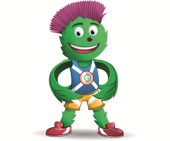 Glasgow 2014_mascot_Clyde_with_hands_on_hip
