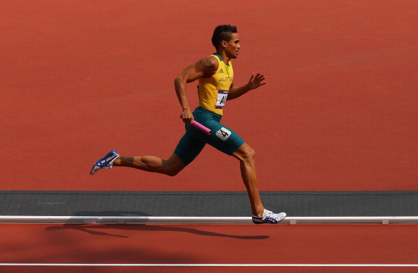 John Steffensen_competing_in_4x400m_relay_at_London_2012_August_9