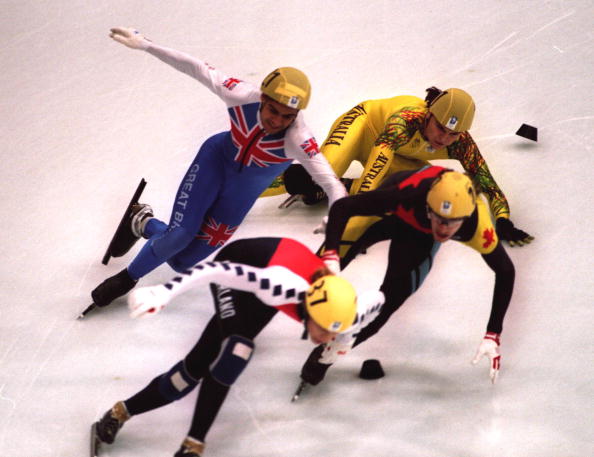 Wilf OReilly_in_collision_at_Lillehammer_1994