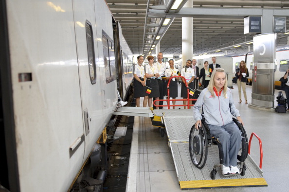 Bieke Ketelbuters_of_Belgium_arrives_by_Eurostar_at_St_Pancras_International_station_for_the_London_2012_Paralympic_Games