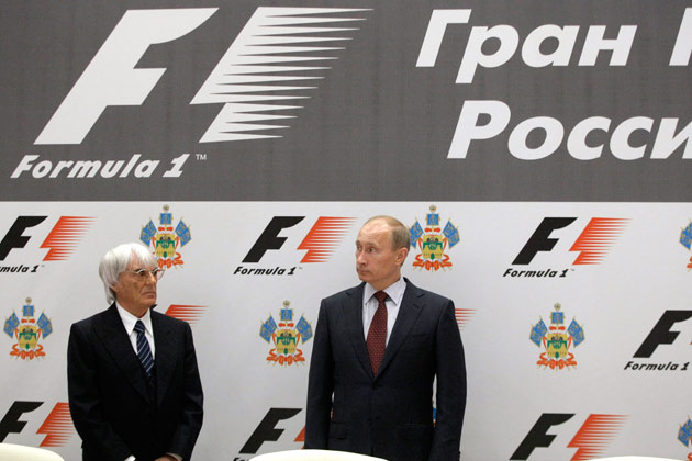 Bernie Ecclestone and Vladimir Putin sign F1 deal Sochi 2014