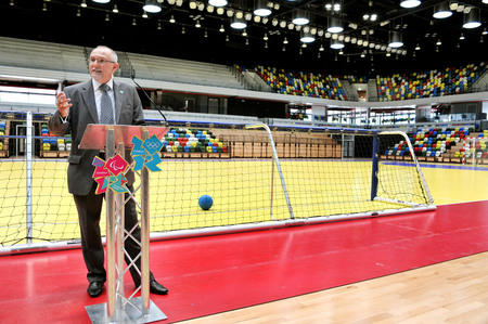 Dennis Hone at opening of London 2012 Handball Arena June 9 2011