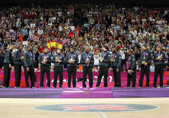 Dream Team celebrate Olympic gold medals at London 2012 August 12
