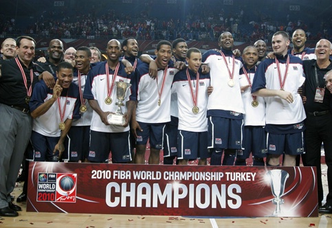 USA celebrate winning 2010 FIBA World Basketball Championships