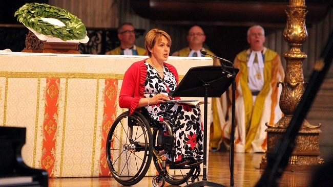 Baroness Tanni Grey-Thompson addressing audience