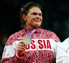 Darya Pishchalnikova with Olympic silver medal London 2012