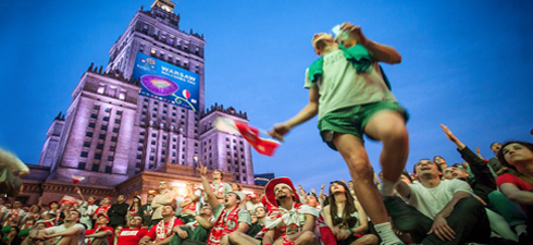 Foreign supporters enjoying themselves in Poland at Euro 2012