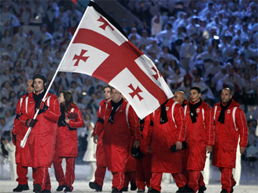 Georgia team march in Vancouver 2010 Opening Ceremony