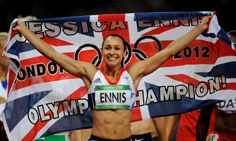Jessica Ennish with GB flag
