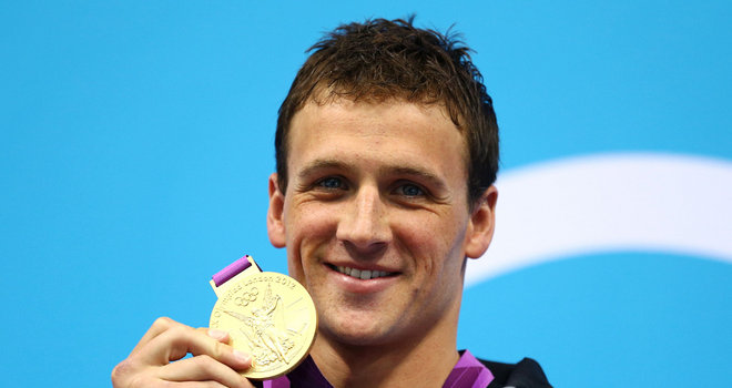 Ryan Lochte with gold medal London 2012