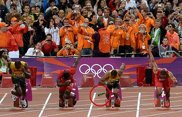 Usain Bolt 100m London 2012 final bottle