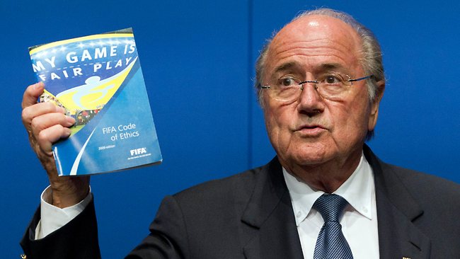 Sepp Blatter with Fair Play document