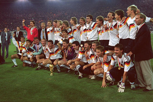 Germany pose with 1990 World Cup final