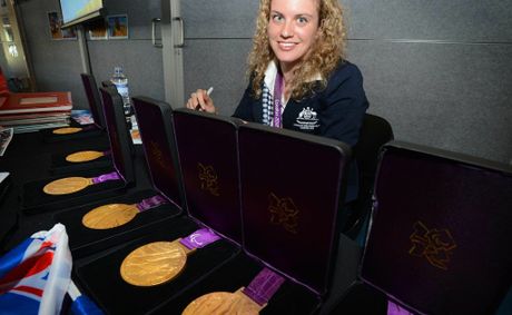 Jacqueline Freney with Paralympic London gold medals
