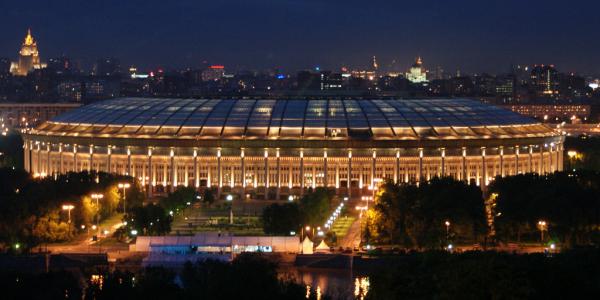 Luzhniki Stadium at night