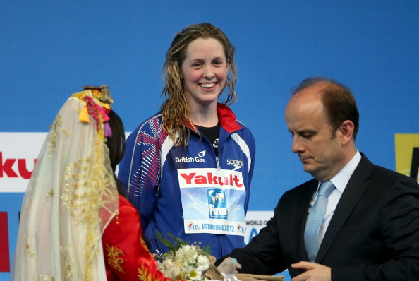 Hannah Miley receiving gold medal World Short Course Championships December 12 2012