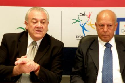 Malta Olympics Committee president Judge Lino Farrugia Sacco and secretary-general Joe Cassar