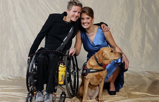 Marieke Vervoort with Kim Cjisters at Belgian Paralympic award ceremony